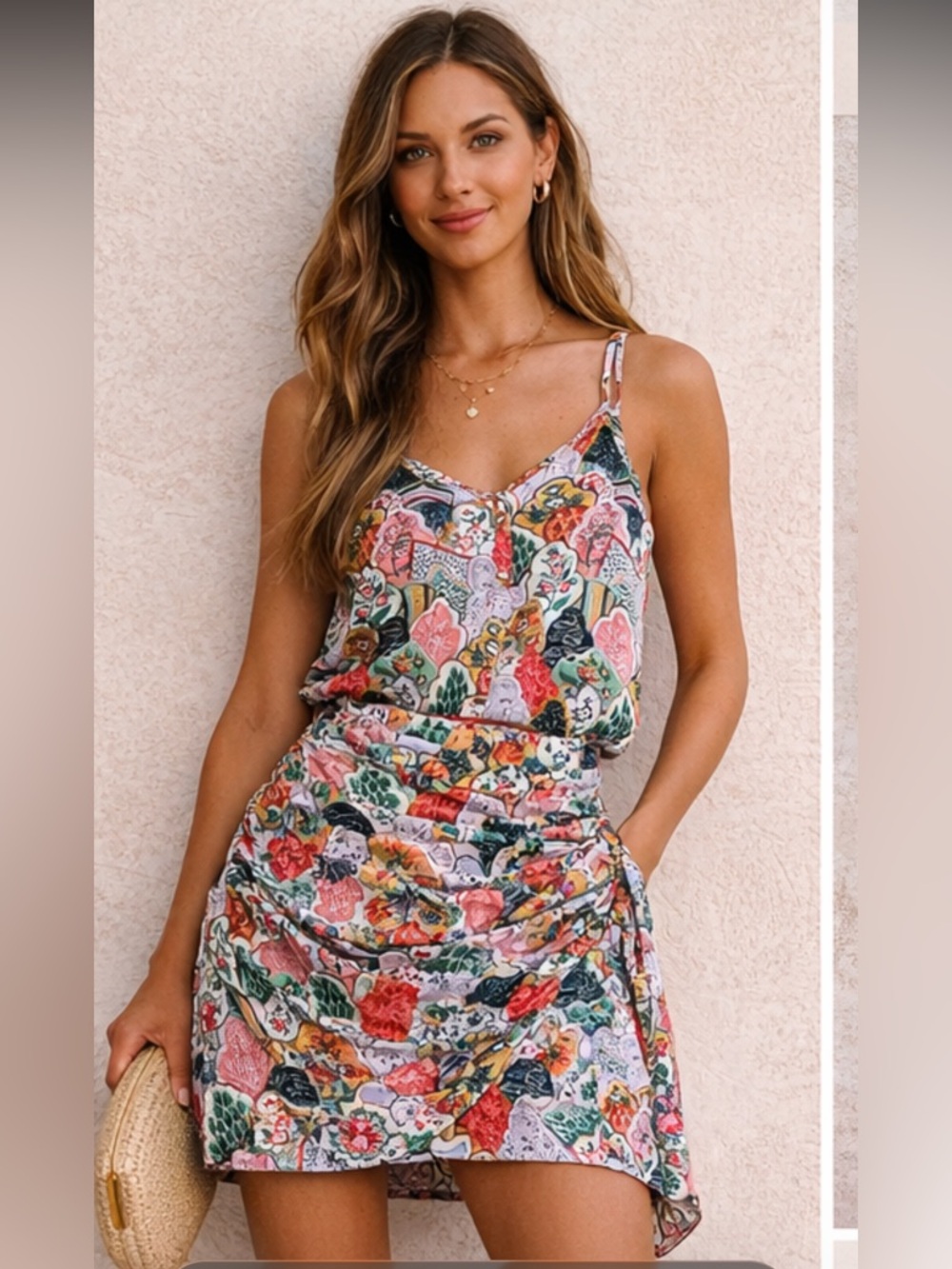 RHODE Matching Set Hannah Skirt +
Printed Cami Top Resort Boho